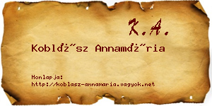 Koblász Annamária névjegykártya
